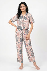 Zivame Woven Loungewear Set - Vanilla Ice — thumbnail 1